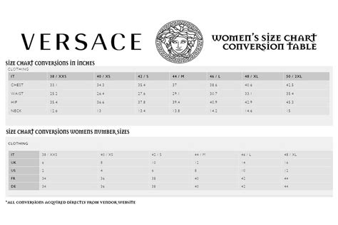 versace bra sizing|Versace size conversion chart.